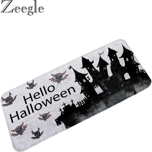 Halloween Kitchen Carpet Anti-slip Bathroom Shower Mat Absorbent Hallway Carpet Bathroom Doormat Washable Bedside Carpet Mat
