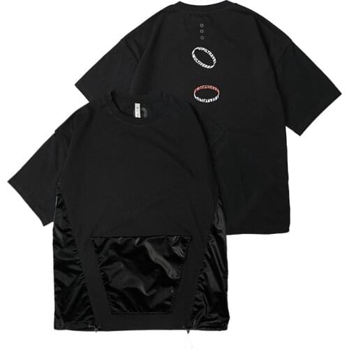 Pupil travel Cotton t-shirt with front pocket techwear aesthetic streetwear