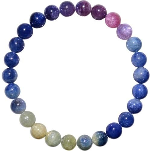 Icnway 17cm Natural Ruby Sapphire 8MM-9mm Round Beads Diy Jewelry Accessorie Necklace Bracelet