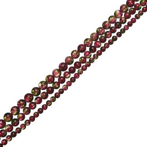 Colorful Tourmaline Crystal Beads Size For 6/8/10mm Quartz Loose Beads Fit Handmade Bracelets 16inch H750