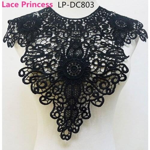 LP-DC803 Black polyester Embroidered venise lace collar lace trim clothing Accessories collar flower 340mm*460MM