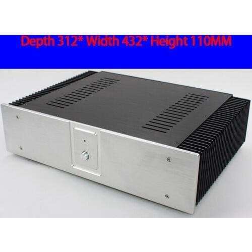 KYYSLB 312*432*110MM CJ052 All Aluminum Class A Preamp Amplifier Chassis Box House DIY Enclosure with Feet Amplifier Case Shell