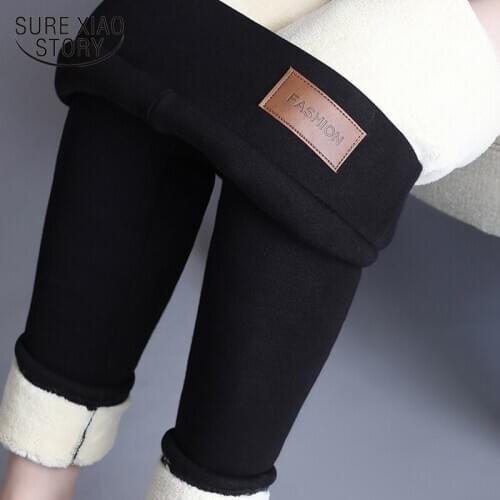 Thicken Women Leggings High Waist Warm Workout Leggings Autumn Winter Black Grey Plus Size Cashmere Lady Pants Trousers 7781 50