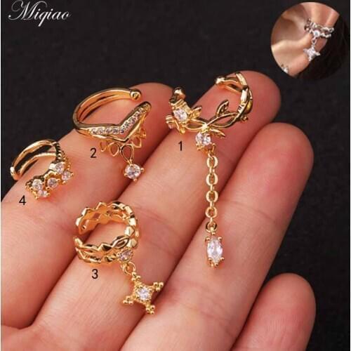 Miqiao 2pcs Explosive All-match Diamond Ear Clips Without Pierced Ears, Exquisite Jewelry