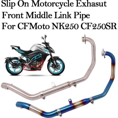 Slip on For CFMOTO 250NK CF 250SR NK 300SR Motorcycle Exhaust Modified Escape Muffler Stainless Steel Front Mid Middle Link Pipe