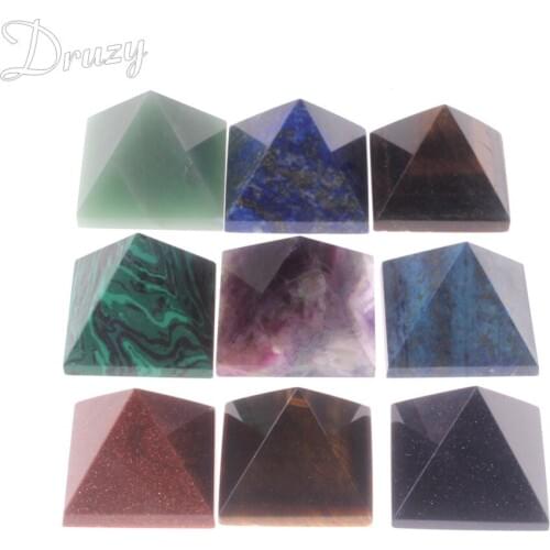 38mm Pyramid Amethysts Amethysts Fluorite lazurite Natural Stone Hand Engraving Point Chakra Healing Reiki Crystal Free Shipping