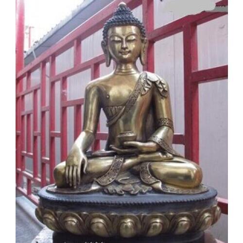 Shitou 001161 Tibet buddhism bronze copper carved hold bowl Sakyamuni tathagata buddha Statue