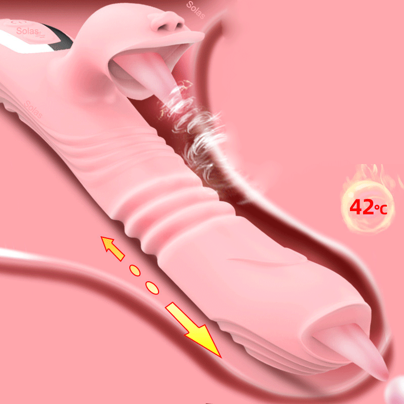 Telescopic Vibrator Simulation Tongue Licking G-Spot Massager Female Masturbation Sex Toy Tongue Vibration Penis Adult Products