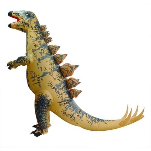 Adult Cartoon Dino Halloween Cosplay Inflated Garment Stegosaurus Inflatable Dinosaur Costumes Funny Dinosaur Jumpsuit Costume