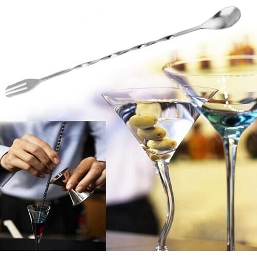 1pcs Stainless Steel Drink Mixer Shaker Spoon Cocktail Bar Spoons Spiral Pattern