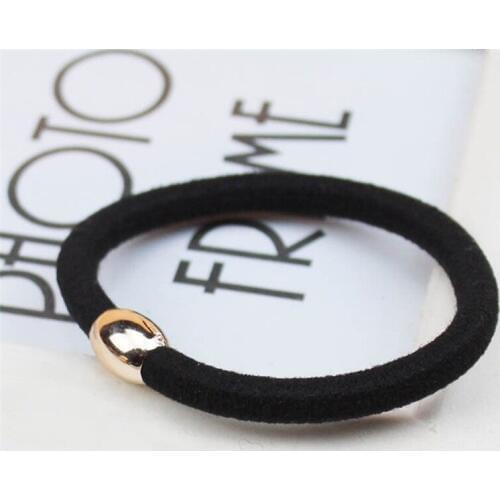 10PCS/lot Golden Circle Black Solid Hair Accessories For Women Headband,Elastic Bands For Hair For Girls,Hair Band Hair For Kids