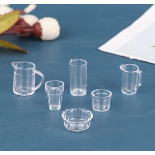 15Pcs/Set 1:12 Dollhouse Miniature Kitchenware Drink Cup Dish Plate Tableware