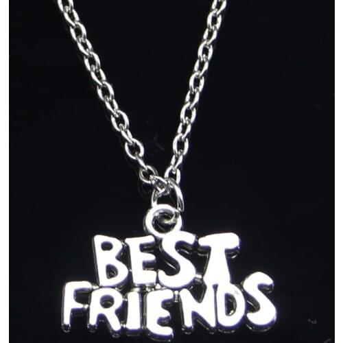 20pcs New Fashion Necklace 24x16mm best friends Pendants Short Long Women Men Colar Gift Jewelry Choker