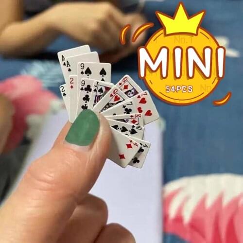 54PCS Fun Mini Poker Chess Card Board Game Cute Party Party Class Student Card Child Adults