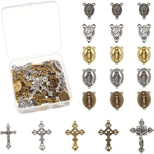 70pcs Tibetan Style Pendants Alloy Chandelier Components Links Rosary Center Pieces For Jewelry Pendant Making