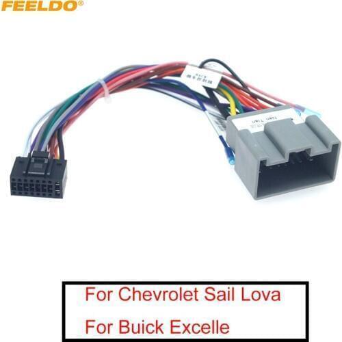 FEELDO Car Stereo Audio 16PIN Adaptor Wiring Harness For Chevrolet Sail Lova Buick Excelle Power Calbe Install Aftermarket