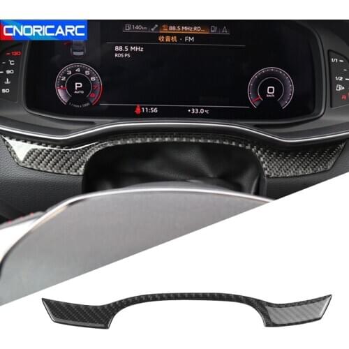 Car Styling Carbon Fiber Dashboard Strips Decoration Sticker Trim For Audi A6 C8 A7 2019-2020 Interior Accessories