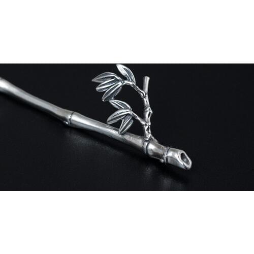 925 Sterling Silver Bamboo Hair Stick Vintage Hair Accessories For Women Jewelry Fine bijoux femme Luxury Haipins Girl Gift