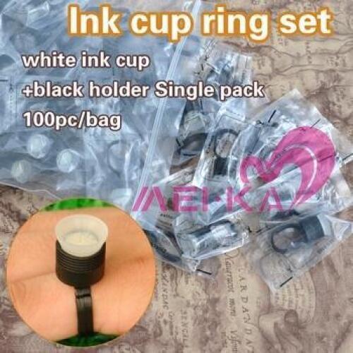 Free shipping 100pcs Eyebrow Tatoo Ink Cup Bowl Patten Little Ring Ink Cup Pattern Tattoo Supplies