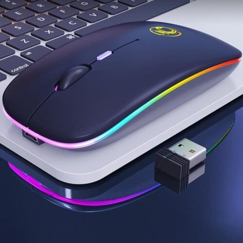 IMICE Wireless 2.4G Rechargeable Mute Backlight Mute Mouse Computer/PC Accessory