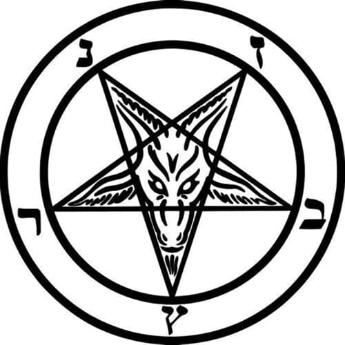 Dawasaru Goat Pentagram Car Sticker Waterproof Personalized Decal Laptop Guitar Truck Motorcycle Auto Accessories PVC,15cm*15cm