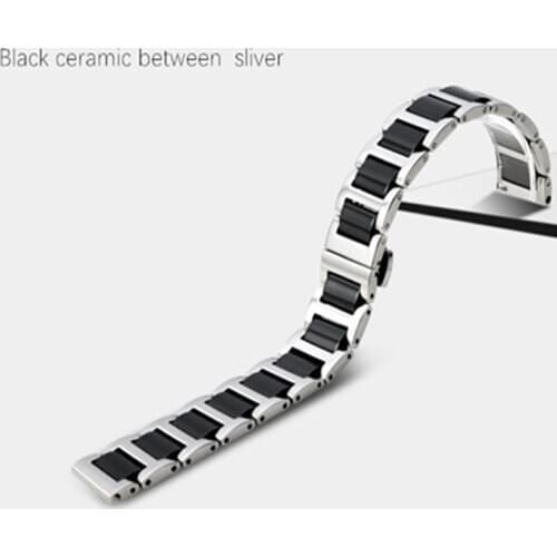 Ceramic Stainless Steel Watchband 22mm for Samsung Galaxy Watch 46mm SM-R800 Quick Release Strap Replacement Band Wrist Belt