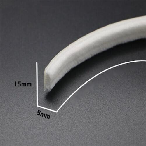 Wool Pile Weather Strip Adhesive Brush Seal Window Door Seals 15m 15x5mm White Gray odd