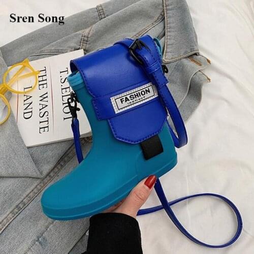 Cartoon Mini Shoulder Bags Female 2021 New Fashion Crossbody Bags Silicone Rain Boots Mobile Phone Bags Change Accessory Bags