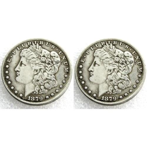 US Coins 1879/1879 Two Faces UNC/Old Color Morgan Dollar copy Coins Silver Plated