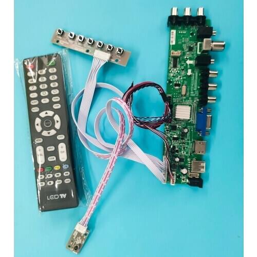 Kit For B133XW02 TV LVDS USB HDMI 1366X768 WLED remote Signal controller board digital 40pin VGA AV LED 13.3" DVB-T DVB-T2