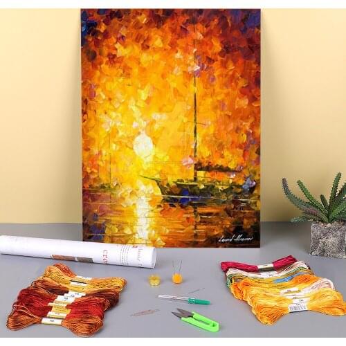 Glow Passion Pre-Printed 11CT Cross Stitch Full Kit DIY Embroidery DMC Threads Hobby Handmade Needlework Knitting Floss