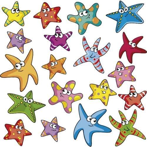 Set of Patch Iron-on Clothes Cute Animal Small Stars Clothing Thermo Transfer for Clothes Stickers Badges Stripes DIY T-shirt E