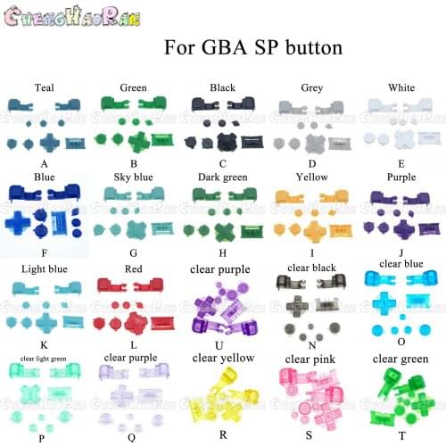 20setS Plastic Full Button Set For GameBoy Advance SP For GBA SP A B Select Start Power On Off L R Buttons kit D pad