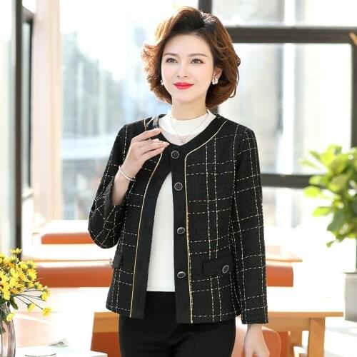 Black comfortable joker trench coat for women gold wire lattice casual lady clothes spring autumn fashion clothes plus size