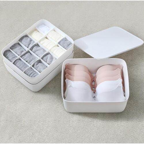 Plastic Drawer Organizer Divider -10 Grids/ 15Grids / Empty - Washable Bra Sock Underwear Tie Cloth Organizer Closet Storage Box