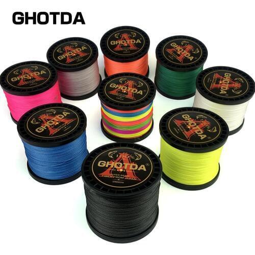 GHOTDA 300M 500M 1000M 8 Strands 4 Strands PE Braided Fishing Wire Multifilament Super Strong Fishing Line Multicolor 10-80LB