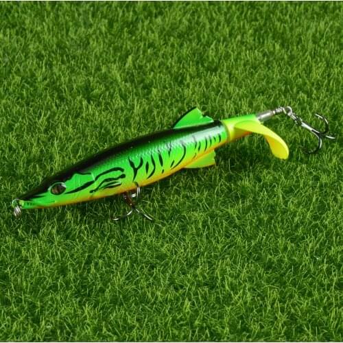 1pcs Whopper Popper Topwater Fishing Lure Artificial Bait Hard Plopper Lures Soft Rotating Tail Fishing Tackle Geer Pesca