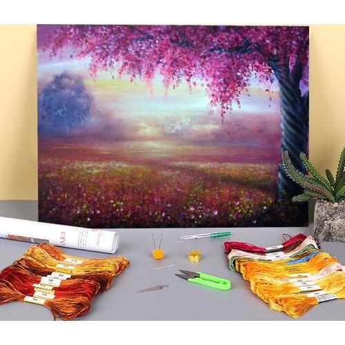 Natural Scenery Endless Love Printed Canvas 11CT Cross Stitch Patterns DIY Embroidery DMC Threads Hobby Craft Sales