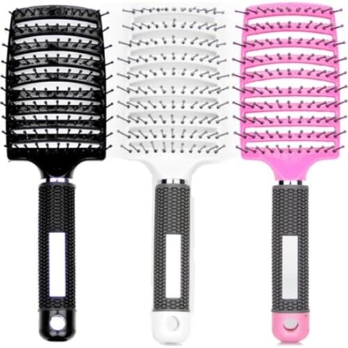 Salon Hair Brush Nylon Round Detangle Hairdresser Scalp Massage Comb Women Wet Curly Detangle Paddle Hair Styling Tool