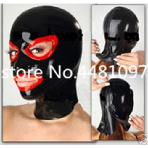 Sexy full head latex mask rubber hood unisex fetish cosplay mask with Back zipper custom made