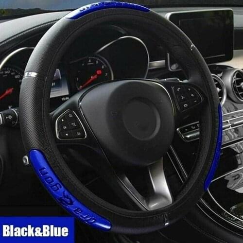 Reflective Pu Leather Steering Wheel Cover Glove Soft Car Van Car Wheel Interior Steering Auto Fit Protector Universal 14.5 Y0H7