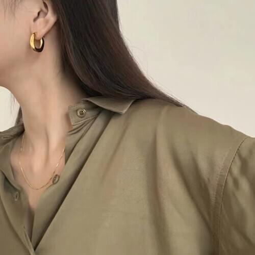 TIMEONLY Korean Fashion Square Oval Hoop Earring for Women Girls Hollow Metal Jewellery Anniversary Gifts Earring 2021 Fashion