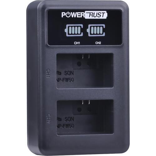 1 Pack NP-FW50 NP FW50 NPFW50 LED Display Dual USB Charger for Sony Alpha a6500 a6300 a7 7R a7R a7R II a7II NEX-3 NEX-3N NEX-5