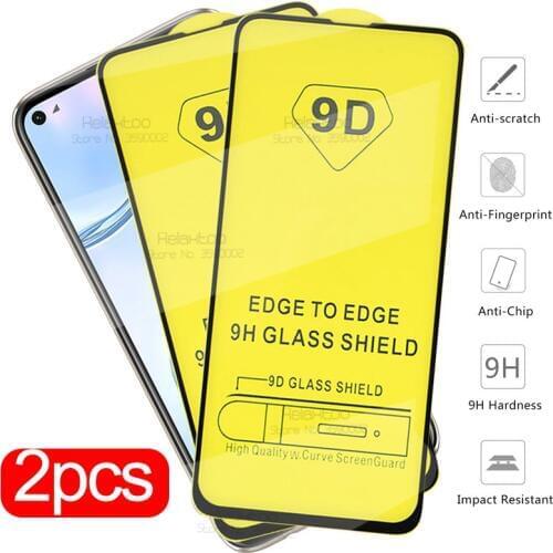 2pcs 9D Full Glue protective Glass For huawei p40 lite p30 light p20 pro p 40 30 20 screen protector tempered glass safety Film