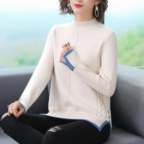 Harteen 2021 Spring Autumn Korean Style Fashoinable Long Sleeve Office Lady Sweater Ladies Knit Sweater Pullover Loose Femme Top