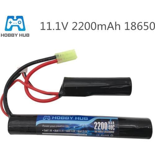 1 pcs Hobby Hub Power RC Lipo battery 11.1V 2200MAH 40C 2 cell AKKU Mini Airsoft Gun Battery RC model 40C