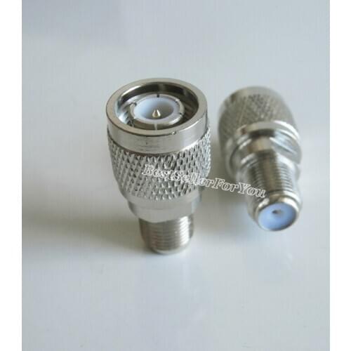1Pcs Connector TNC Male Plug To F Female Jack Center RF Coaxial Adapter Connector