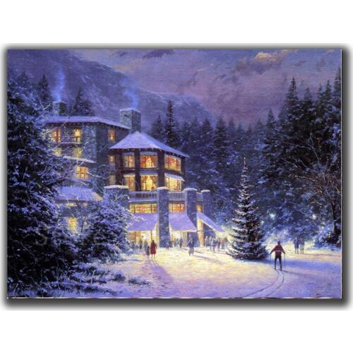 Diamond Mosaic Diy Diamond Embroidery Snowy House The Woods Night Full Diamond Painting Cross Stitch Rhinestone Home Decorations