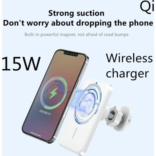 15W car phone holder magnetic wireless charger for iphone 11Pro 12/12 Pro Max/12 mini XR Samsung S9 fast wireless charging stand