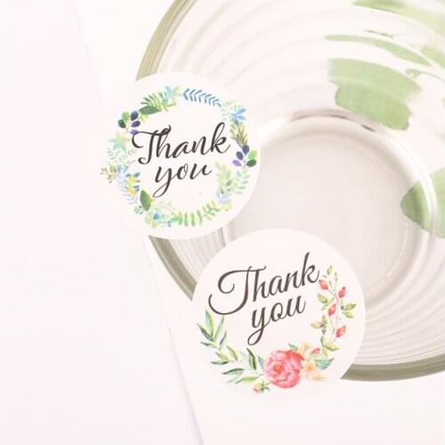 Free shipping 1000pcs Kawaii Flower White garland round sealing sticker Adhesive Gift Stationery Sticker Cake Packaging Label